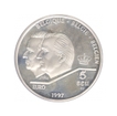 Silver Five Ecu Proof Coin of Belgium of 1997.