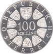 Austria Silver Hundred Shillings Proof Coin of XII Winter Olympics of 1976.