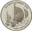 Bermuda Silver One Dollar Proof Coin of Olympic Games of 1992.