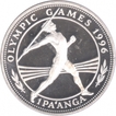 Tonga Silver One Paanga Proof Coin of Olympic Games of Javelin Thrower of 1996.