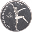 Vanuatu Silver Fifty Vatu Proof Coin of Olympic Games of 1996.