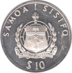 Samoa Silver Ten Dollars Proof Coin of Olympic Games of Hammer Throw of 1992.