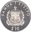 Samoa Silver Ten Dollars Proof Coin of Olympic Games of 1992.