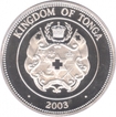 Tonga Silver One Paanga Proof Coin of Olympic Games of Boating of 2004.