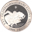 Spain Silver Two Thousand Ptas Proof Coin of Olympic Games of Running days of 1992.