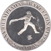 Spain Silver Two Thousand Ptas Proof Coin of XXV Olympic Games of Barcelona of 1992.