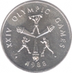 Samoa Islands Silver Ten Dollars Proof Coin of XXIV Olympic Games of 1988.