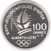 France Silver Hundred Francs Proof Coin of Olympic Games of 1992.