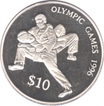 Fiji Silver Ten Dollars Proof Coin of Olympic Games of karate of 1996.