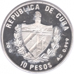 Cuba Silver Ten Pesos Proof Coin of Olympic Games of 1996.