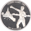 Bhutan Silver Three Hundred Ngultrum Proof Coin of Olympic Games of Boxing of 1992.