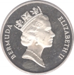 Silver One Dollar Proof Coin of Olympic Games of 1996 of Bermuda.