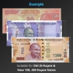 Currency Note Sleeves of Old 20 Rs & New 100 Rs, 200 Rs Notes PVC Free 