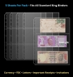 Binder 3 Divider Sheet for Bank Notes, FDC - Pack of 5 Sheets.