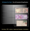 Binder 3 Divider Sheet for Bank Notes, FDC, Miniature sheets.